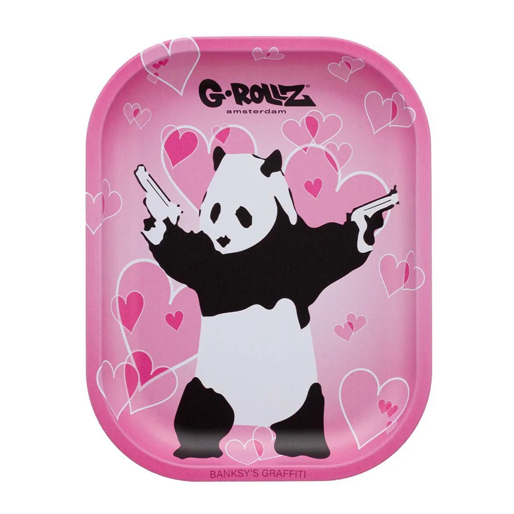 Bandeja Metal 18x14 cm. G-Rollz Banksy Panda Gunnin de G-Rollz