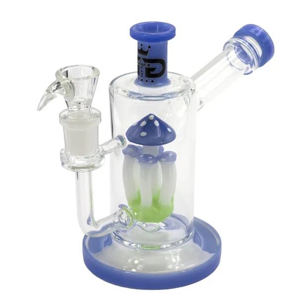 Bong Cristal Percolator Blue Mushroom 19 cm.