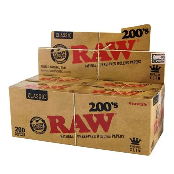 Papel Raw  Classic  King Size Slim Block 200 - 40 librillos de RAW
