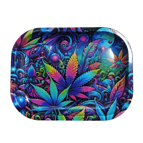 Bandeja Metal 18x14 cm. Psyco Leaves