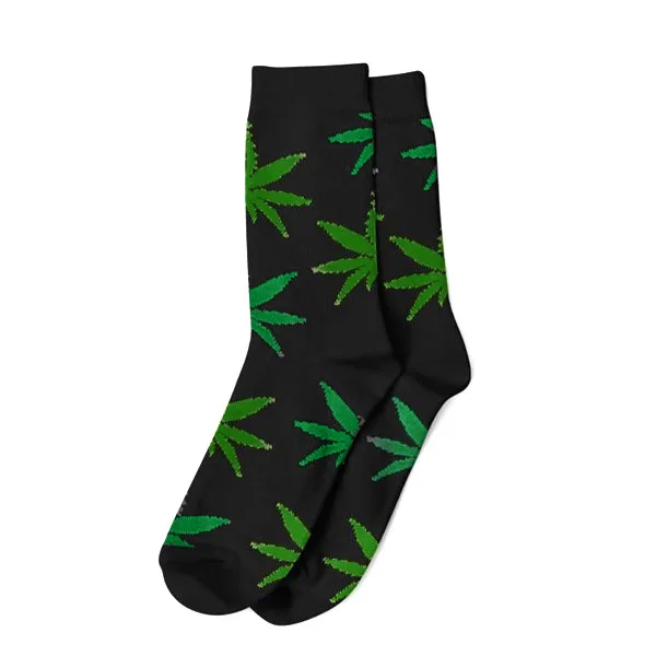 Calcetines Cannabicos Hombre Verde Leaves