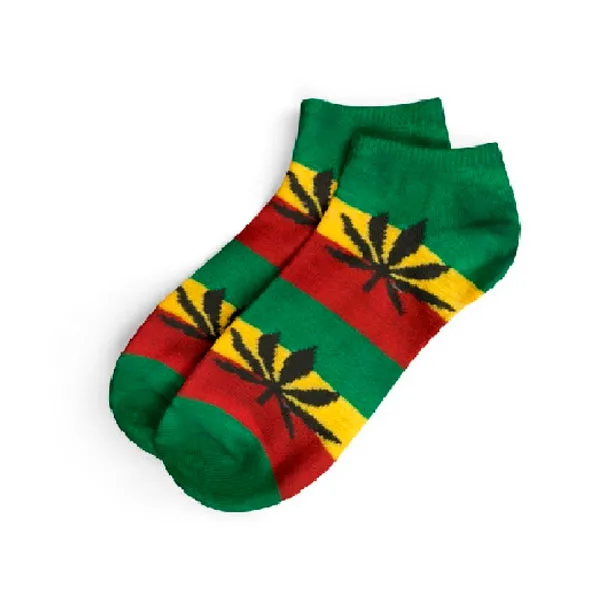 Calcetines Cannabicos Hombre  Cortos Rasta Verde