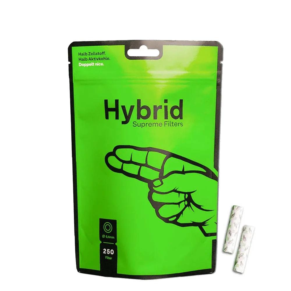 Filtros Hybrid Supreme Celulosa/Carbon Activo 6.4x30 mm. 250 ud.