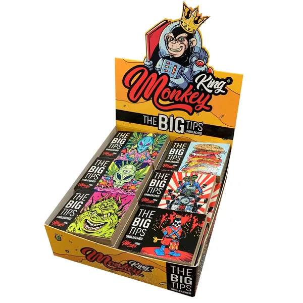 Filtros Monkey King Big Tips Unbleached 54x40 mm. 30 ud. de Monkey King