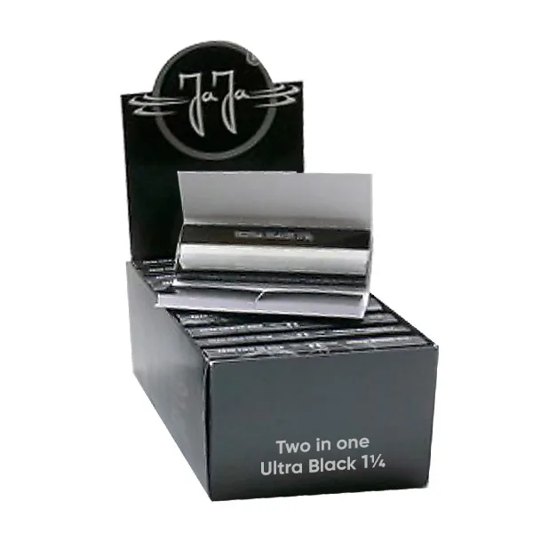 Papel de fumar JaJa Black 1.1/4 & tips Utlra Thin 24 librillos