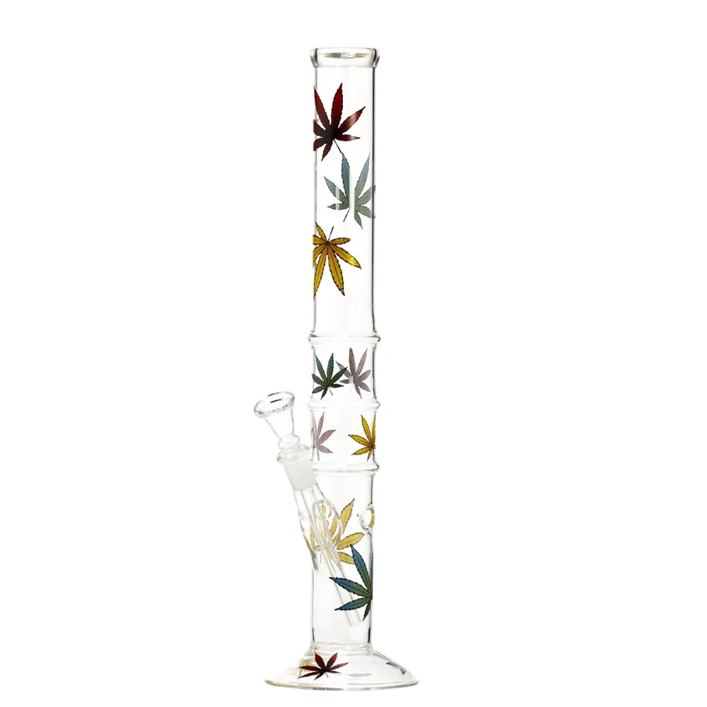 Bong Cristal Recto Leaves Color 40 cm.