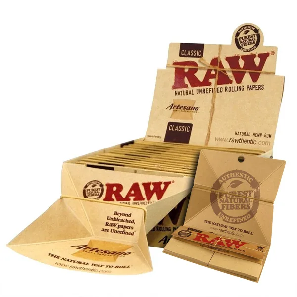 Papel Raw  Classic  King Size Slim Artesano & Tips 15 librillos de RAW