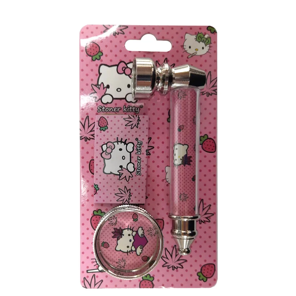 Pipa Metal Screens & Grinder 80 mm. Hello Kitty