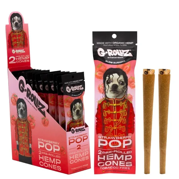 Blunts Cones G-Rollz  Hemp Pets Strawberry 12x2 ud. de G-Rollz