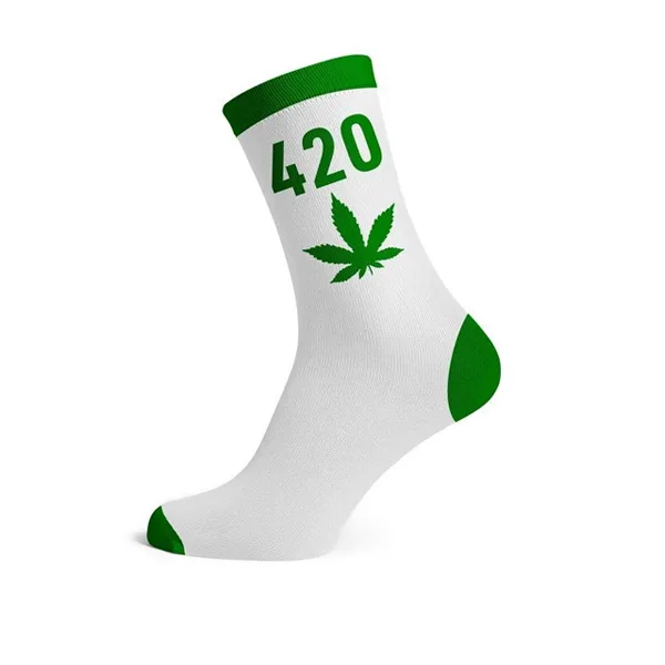 Calcetines Cannabicos Hombre 420 White