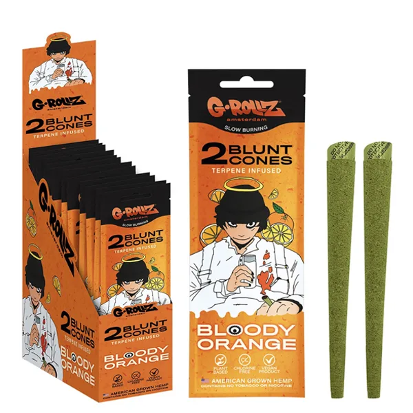 Blunts Cones G-Rollz Hemp Bloody Orange 12x2 ud. de G-Rollz