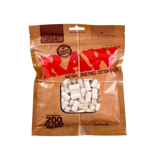 Filtros Raw Tips Cotton Regular 8 mm. 200 ud. de RAW