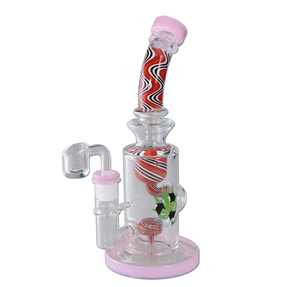 Bong BHO Cristal Percolator Pink Recycle 22 cm.