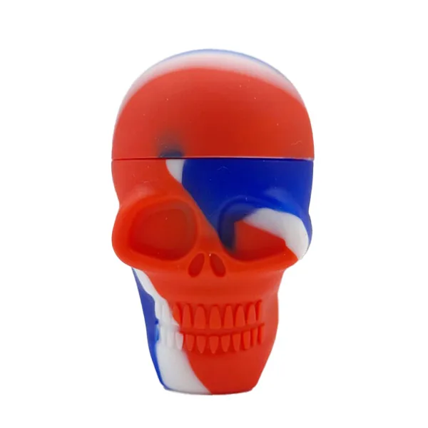 Bote Silicona 25 ml. Blue & Red Skull 35x55 mm. Pack 10 ud.