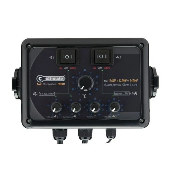 Controlador Climate Twin Controller Humedad / Temperatura / Vel. Mín. 12+12 Amp